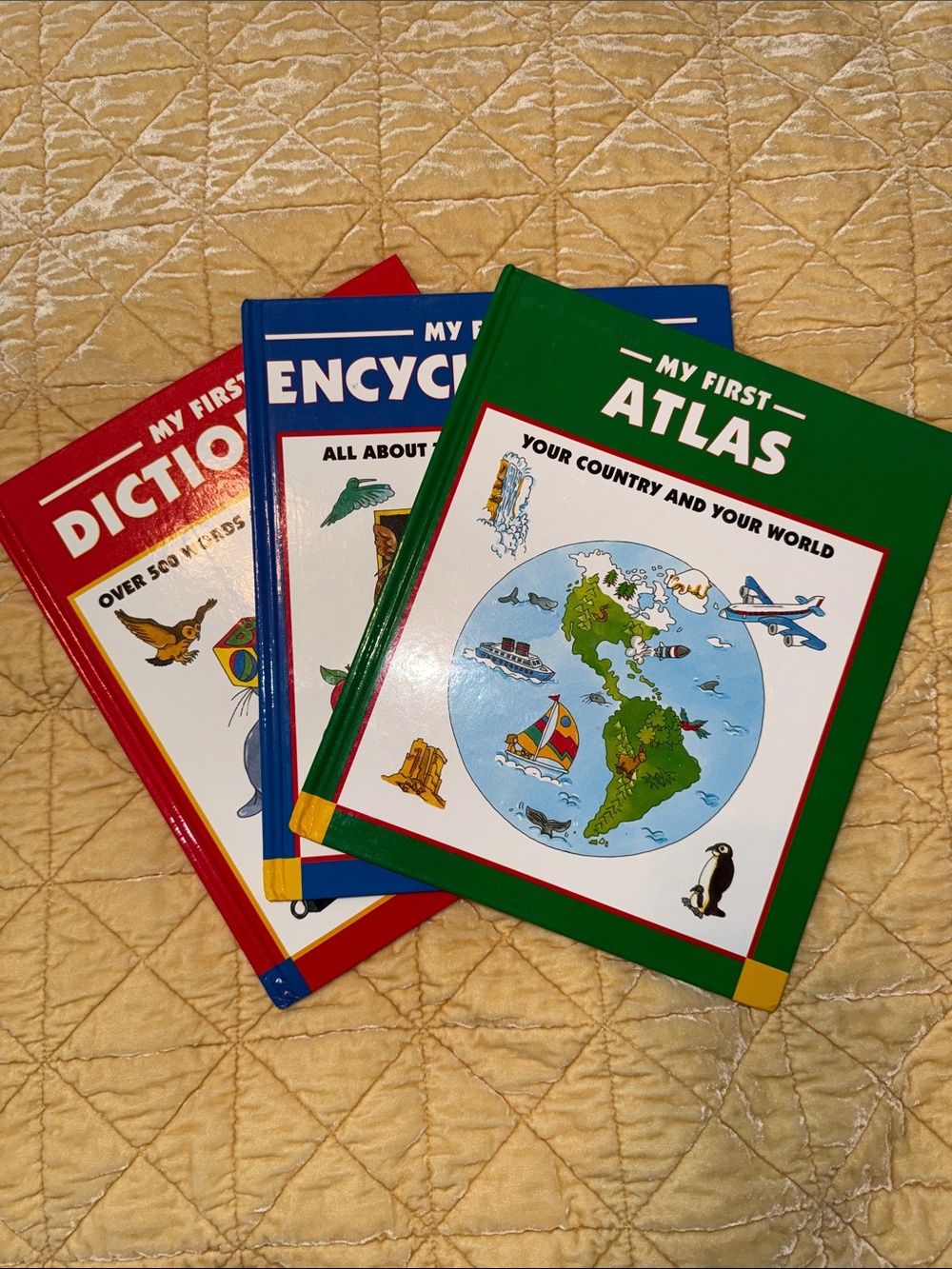 My First Atlas, My First Dictionary and My First Encyclopedia Hardback Books